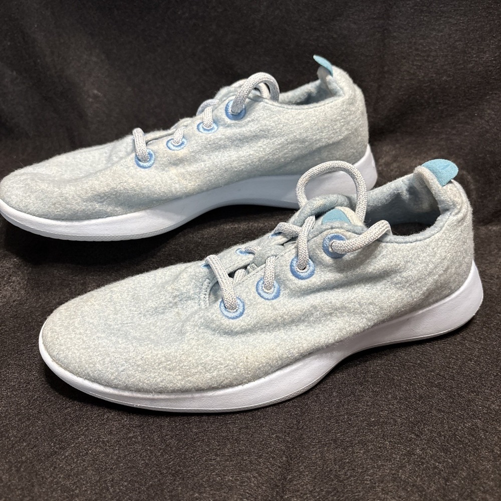 Allbirds Womens The Wool Runners Light Blue Merino Lightweight‎ Sneakers Size 8